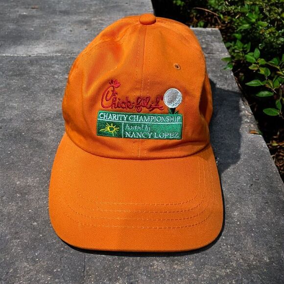 Chick Fil A Charity Golf Championship Orange Embroidered Strapback Hat One Size - Picture 1 of 7
